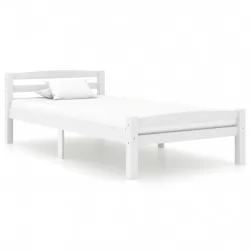 Рамка за легло, бяла, бор масив, 90x200 cм