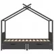 Рамка за детско легло чекмеджета тъмносива бор масив 90х200 см