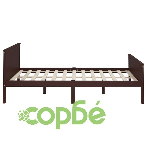 Рамка за легло, тъмнокафява, бор масив, 160x200 см ➤ топ цена ➤ sorbe.bg