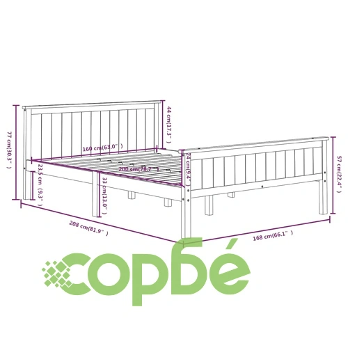 Рамка за легло, тъмнокафява, бор масив, 160x200 см ➤ топ цена ➤ sorbe.bg