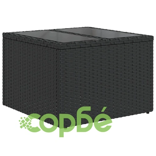 Градински комплект диван с възглавници 9 части черен полиратан ➤ топ цена ➤ sorbe.bg