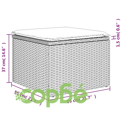 Градински диван с възглавници, 10 части, бежов полиратан ➤ топ цена ➤ sorbe.bg