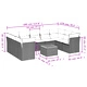 Градински диван с възглавници, 10 части, бежов полиратан