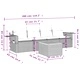 Градински комплект с възглавници, 5 части, черен полиратан