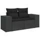 Градински комплект диван с възглавници 10 части черен полиратан