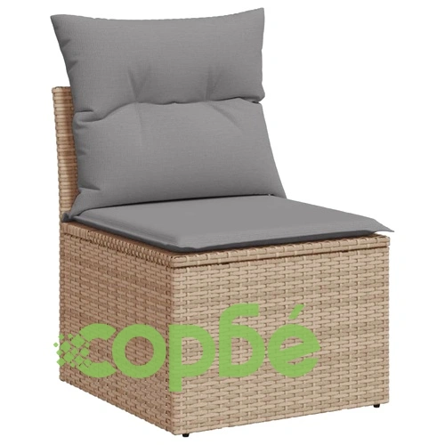 Градински диван с възглавници 8 части бежов микс полиратан ➤ топ цена ➤ sorbe.bg