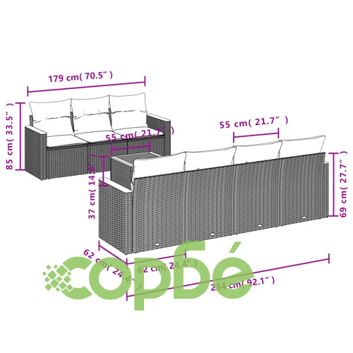 Градински диван с възглавници 8 части бежов микс полиратан ➤ топ цена ➤ sorbe.bg