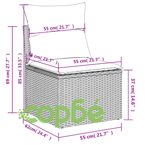 Градински диван с възглавници 9 части бежов микс полиратан ➤ топ цена ➤ sorbe.bg