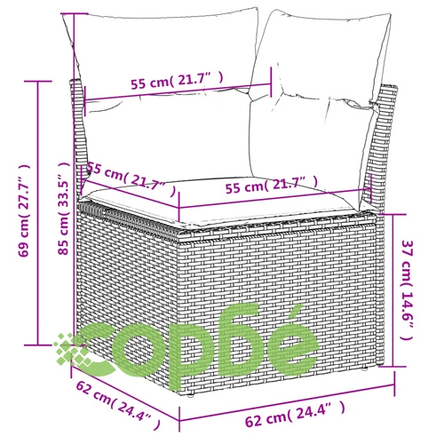 Градински диван с възглавници 7 части бежов микс полиратан ➤ топ цена ➤ sorbe.bg