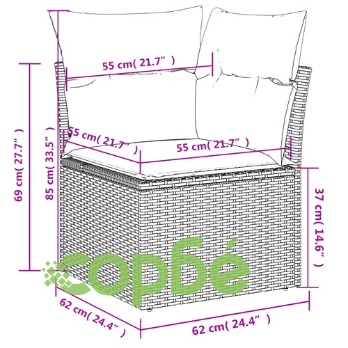 Градински диван с възглавници 7 части бежов микс полиратан ➤ топ цена ➤ sorbe.bg