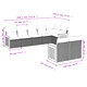 Градински диван с възглавници, 8 части, бежов полиратан