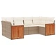Градински диван с възглавници, 6 части, бежов полиратан