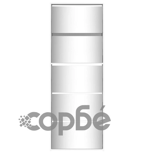 Шкаф за обувки с огледало, 5 нива, бял гланц, 63x17x169,5 см ➤ топ цена ➤ sorbe.bg