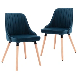 323051  Dining Chairs 2 pcs Blue Velvet