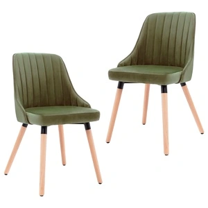 323055  Dining Chairs 2 pcs Light Green Velvet