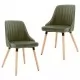 323055  Dining Chairs 2 pcs Light Green Velvet