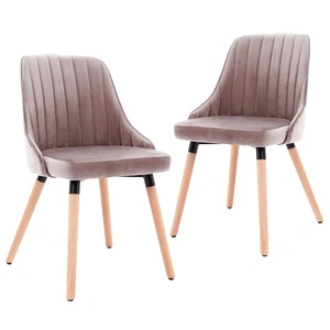 323056  Dining Chairs 2 pcs Pink Velvet