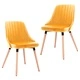 323059  Dining Chairs 2 pcs Yellow Velvet
