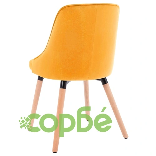 323059  Dining Chairs 2 pcs Yellow Velvet ➤ топ цена ➤ sorbe.bg
