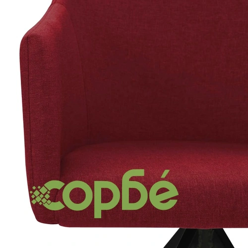 Въртящи се трапезни столове, 2 бр, виненочервени, текстил ➤ топ цена ➤ sorbe.bg