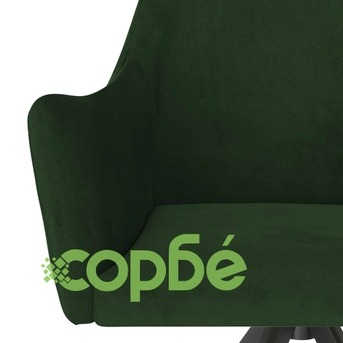 Трапезни столове, 2 бр, тъмнозелени, кадифе ➤ топ цена ➤ sorbe.bg