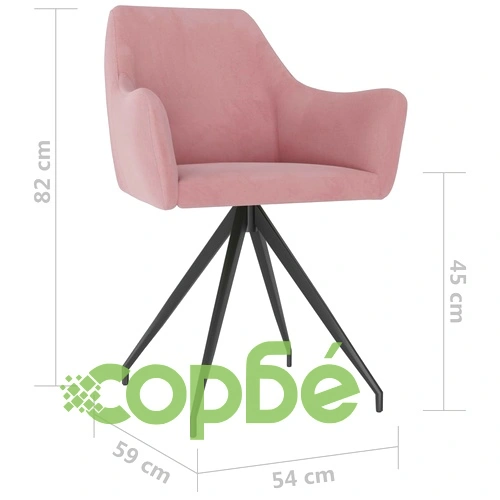 Трапезни столове, 2 бр, розови, кадифе ➤ топ цена ➤ sorbe.bg