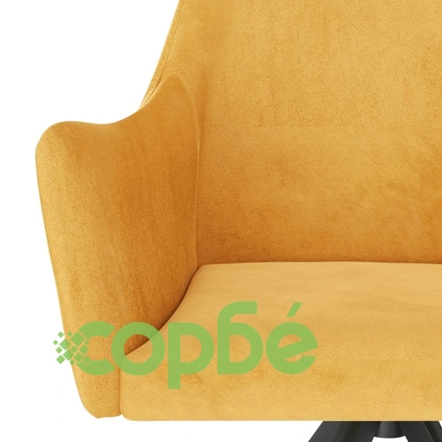 Трапезни столове, 2 бр, жълти, кадифе ➤ топ цена ➤ sorbe.bg