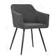 Трапезни столове, 2 бр, тъмносиви, текстил