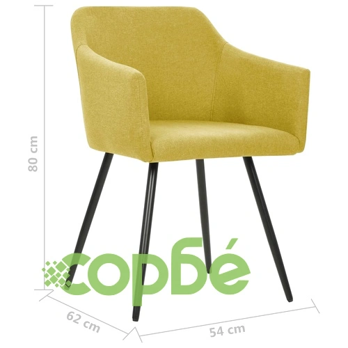 323098  Dining Chairs 2 pcs Green Fabric ➤ топ цена ➤ sorbe.bg