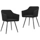 323099  Dining Chairs 2 pcs Black Fabric