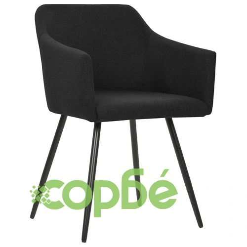 323099  Dining Chairs 2 pcs Black Fabric ➤ топ цена ➤ sorbe.bg