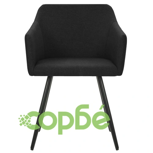 323099  Dining Chairs 2 pcs Black Fabric ➤ топ цена ➤ sorbe.bg