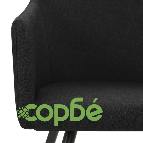 323099  Dining Chairs 2 pcs Black Fabric ➤ топ цена ➤ sorbe.bg