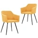 323100  Dining Chairs 2 pcs Yellow Fabric