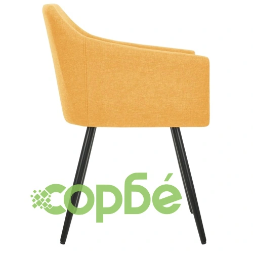 323100  Dining Chairs 2 pcs Yellow Fabric ➤ топ цена ➤ sorbe.bg