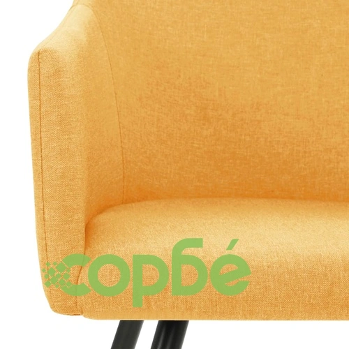 323100  Dining Chairs 2 pcs Yellow Fabric ➤ топ цена ➤ sorbe.bg