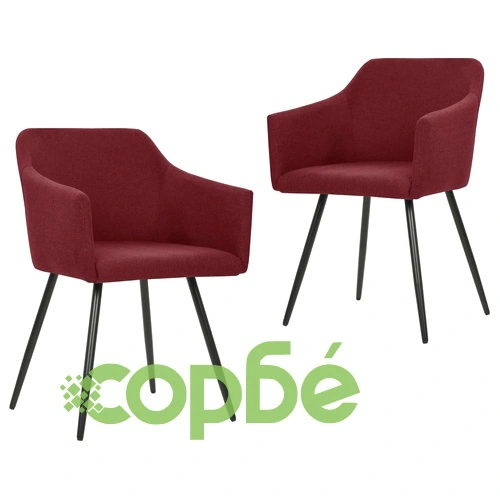 323101  Dining Chairs 2 pcs Wine Red Fabric ➤ топ цена ➤ sorbe.bg