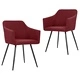 323101  Dining Chairs 2 pcs Wine Red Fabric