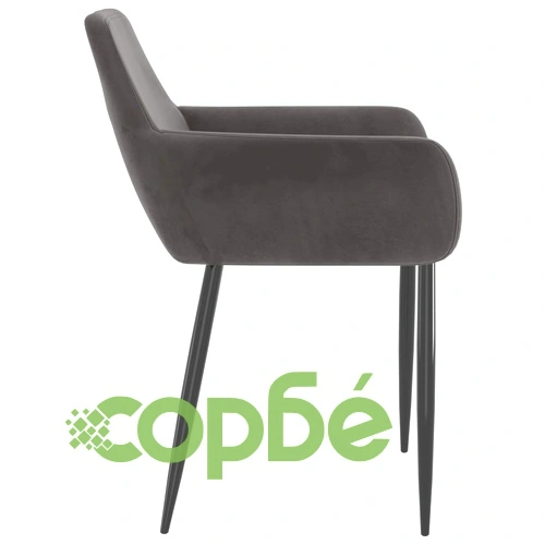 Трапезни столове, 2 бр, тъмносиви, кадифе ➤ топ цена ➤ sorbe.bg