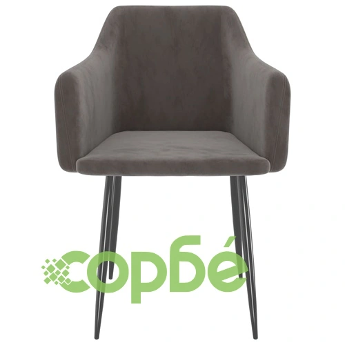 Трапезни столове, 2 бр, тъмносиви, кадифе ➤ топ цена ➤ sorbe.bg