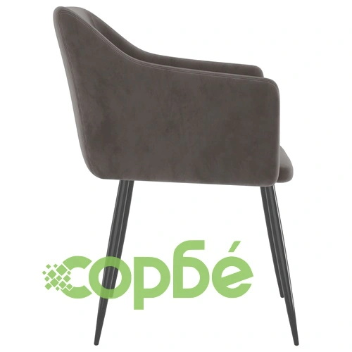 Трапезни столове, 2 бр, тъмносиви, кадифе ➤ топ цена ➤ sorbe.bg