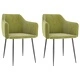 Трапезни столове, 2 бр, светлозелени, кадифе