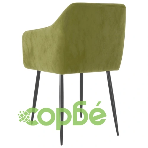 Трапезни столове, 2 бр, светлозелени, кадифе ➤ топ цена ➤ sorbe.bg
