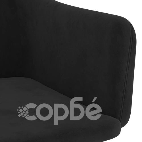 Трапезни столове, 2 бр, черни, кадифе ➤ топ цена ➤ sorbe.bg