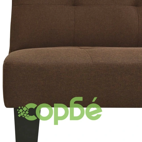 Разтегателен диван, кафяв, текстил ➤ топ цена ➤ sorbe.bg