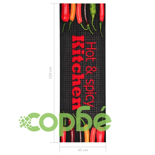 Кухненско килимче, перимо, надпис Hot&Spicy, 45x150 см ➤ топ цена ➤ sorbe.bg