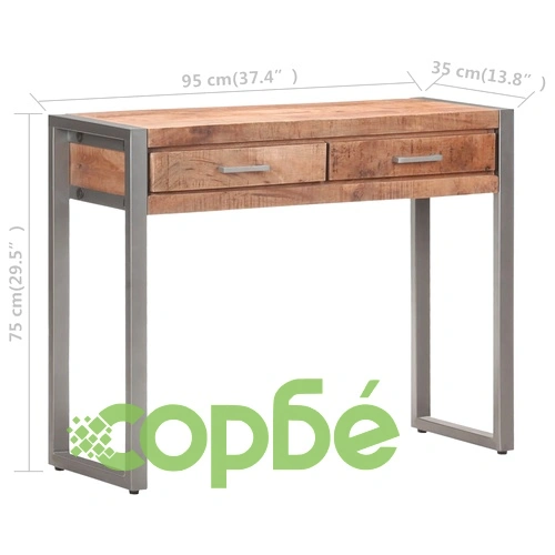 Конзолна маса, 95x35x75 см, мангово дърво масив ➤ топ цена ➤ sorbe.bg