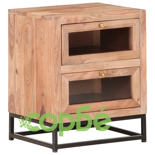 Нощно шкафче, 40х30х50 см, акациево дърво масив ➤ топ цена ➤ sorbe.bg