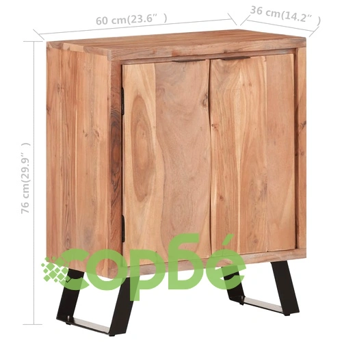 Бюфет, 60x36x76 см, акациево дърво масив с живи ръбове ➤ топ цена ➤ sorbe.bg