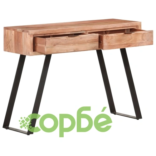 Конзолна маса, 100x35x76 cм, акация масив с живи ръбове ➤ топ цена ➤ sorbe.bg